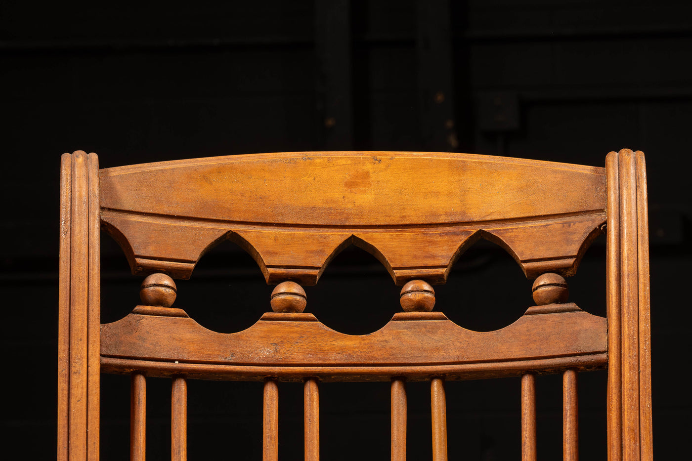 Antique Eastlake Oak Side Chair with Caned Seating