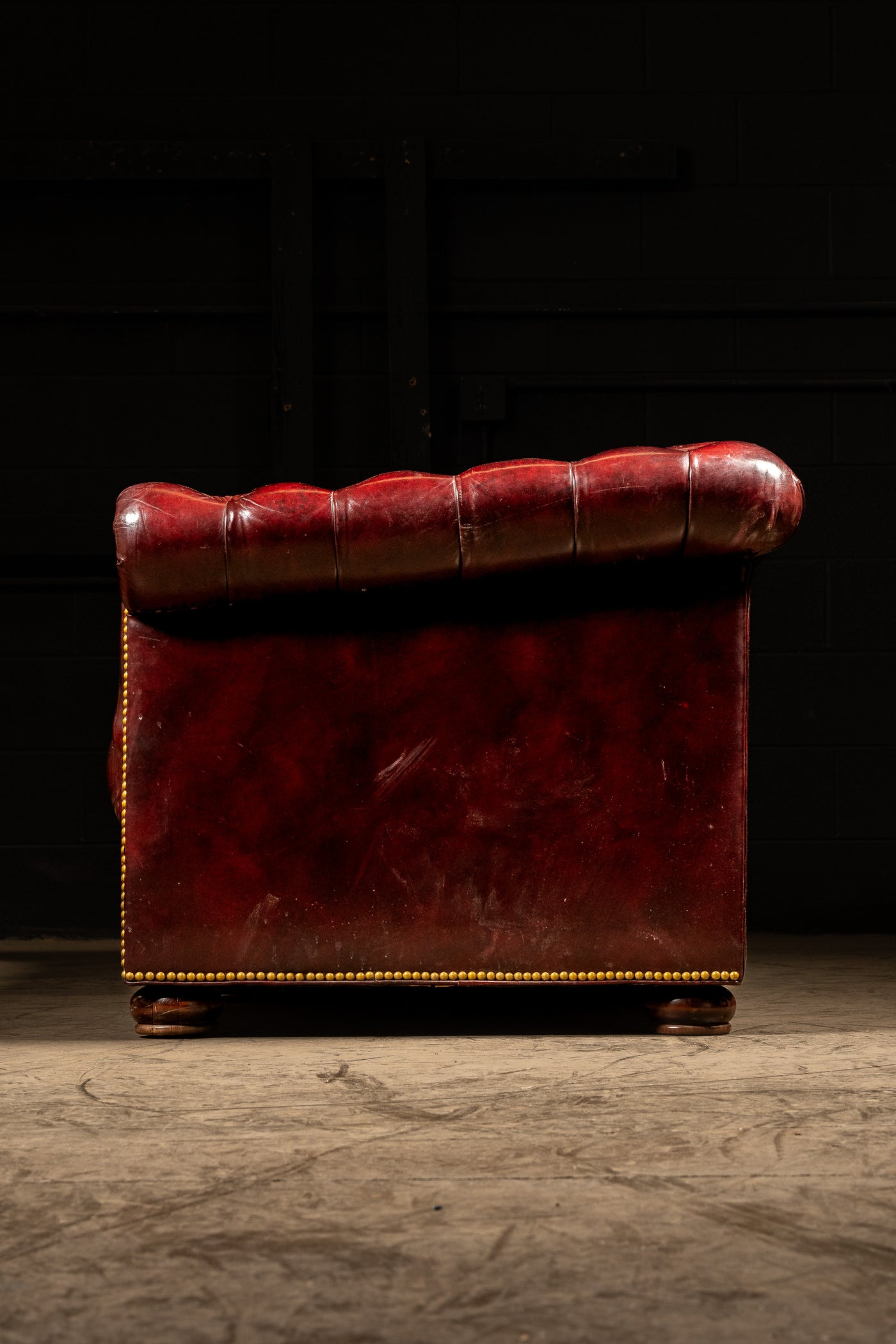 Vintage Tufted Chesterfield Sofa in Oxblood