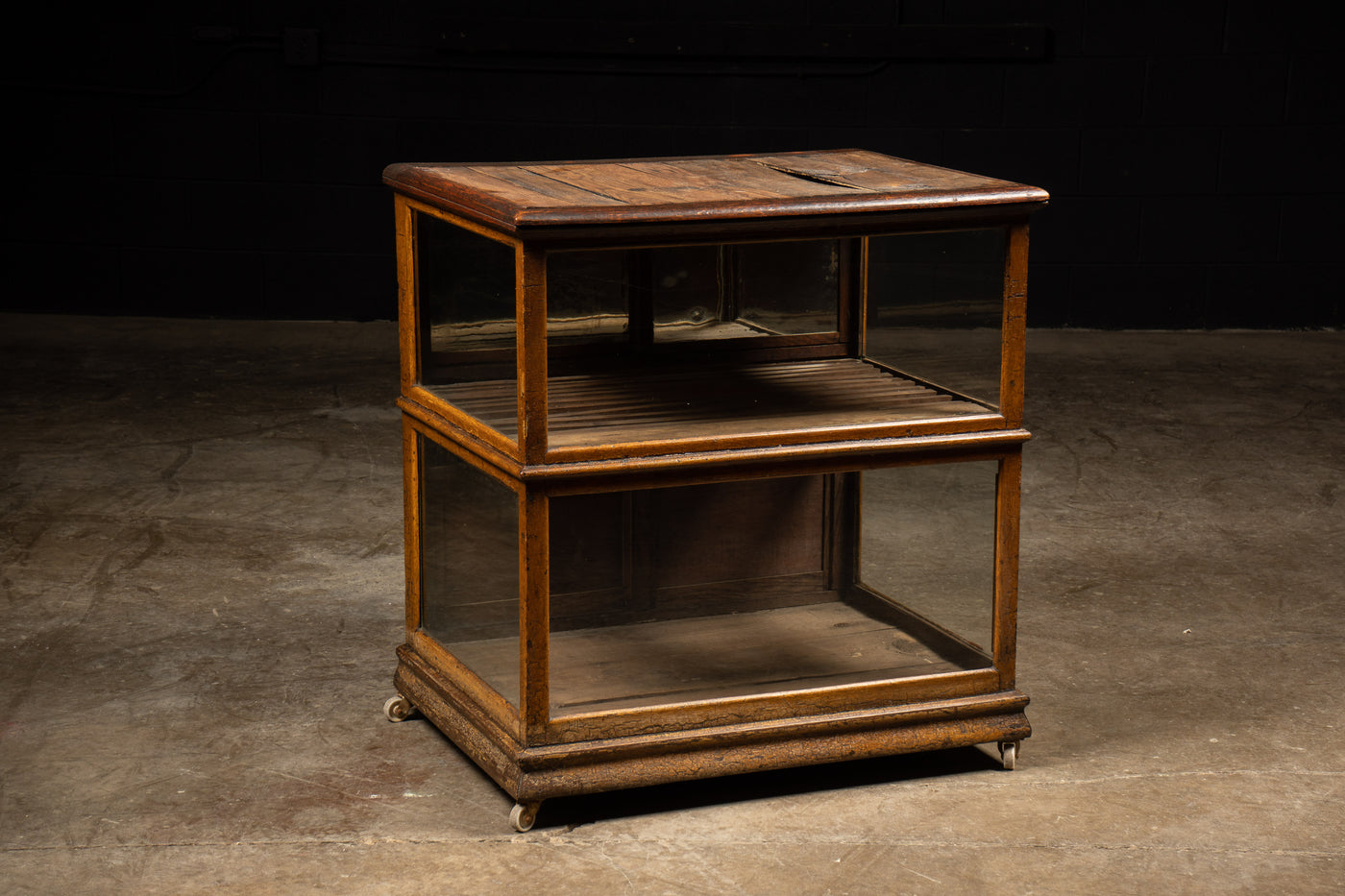 Early American Display Case With Mirrored Back