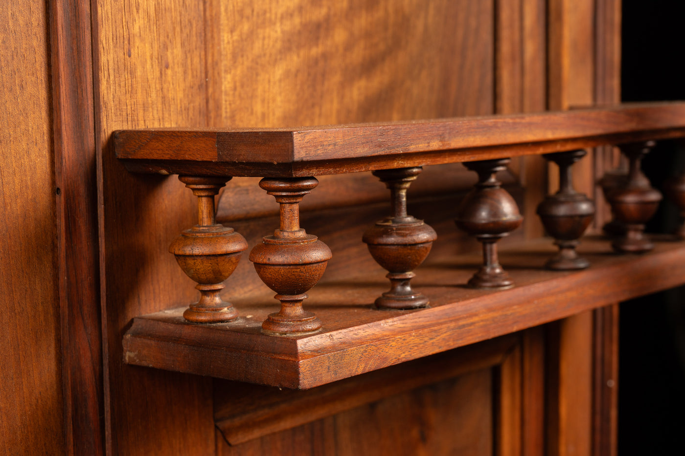 Early Oak Buffet with Red Marble Top