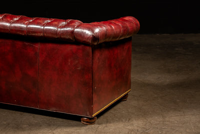 Vintage Tufted Chesterfield Sofa in Oxblood