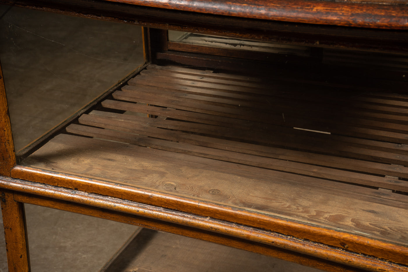 Early American Display Case With Mirrored Back