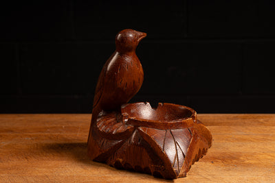 Vintage Carved Wooden Bird Ashtray