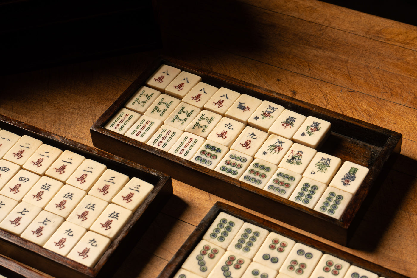 Antique Chinese Mahjong Boxed Set