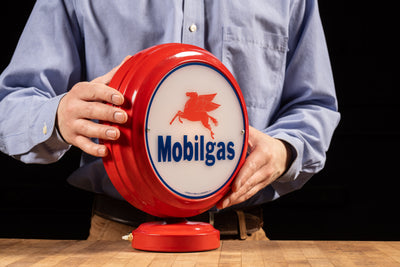 Reproduction Mobilgas Lighted Service Station Pump Globe
