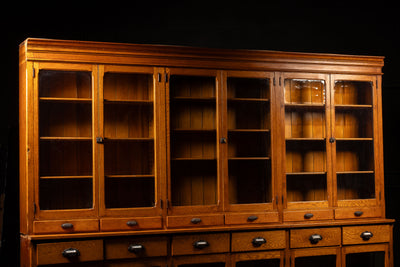 Large Antique Oak Display Cabinet