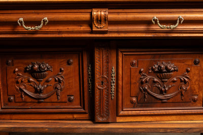 Early Oak Buffet with Red Marble Top