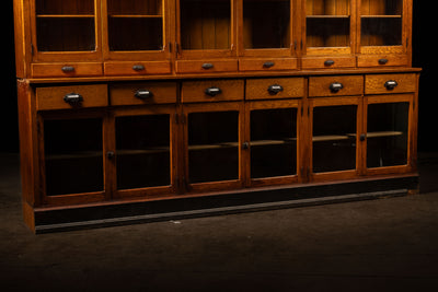 Large Antique Oak Display Cabinet