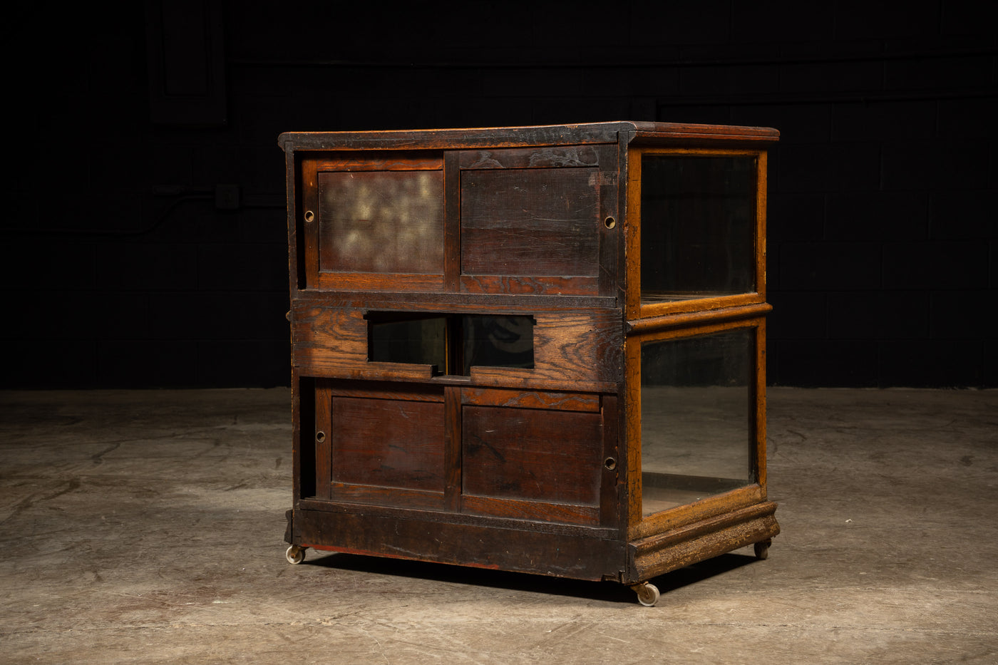 Early American Display Case With Mirrored Back