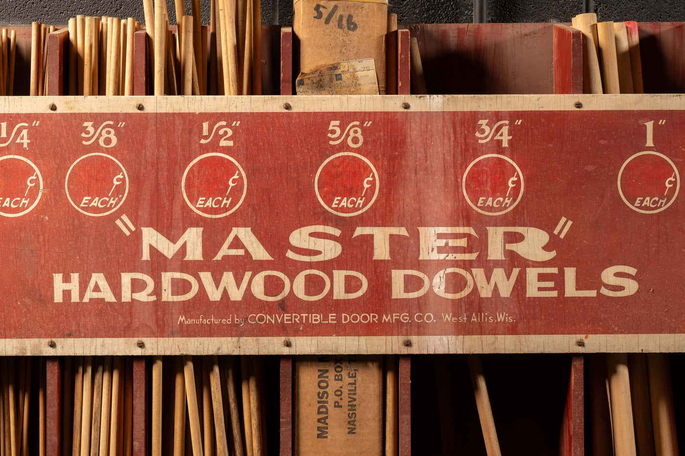 Vintage Master Dowels Point-of-Sale Store Display