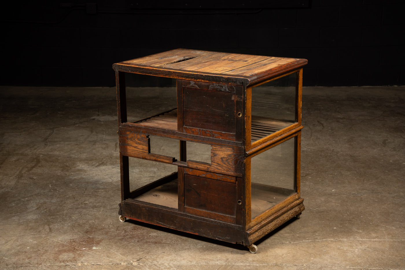 Early American Display Case With Mirrored Back