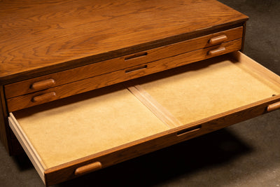 Vintage Oak Flat File Coffee Table