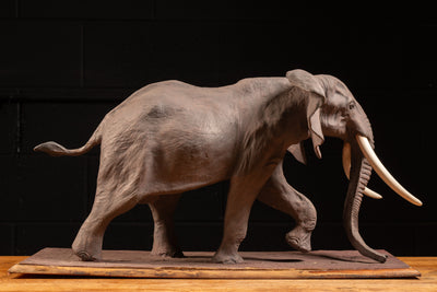 Large Wooden Elephant Figure