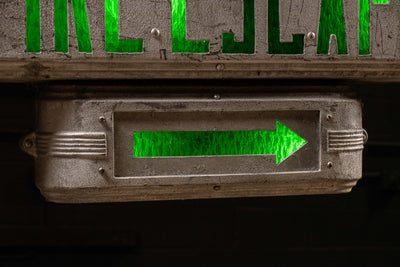 Double-Sided Art Deco Lighted Fire Escape Exit Sign