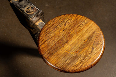 Industrial Butcher Block Table with Swing Stools