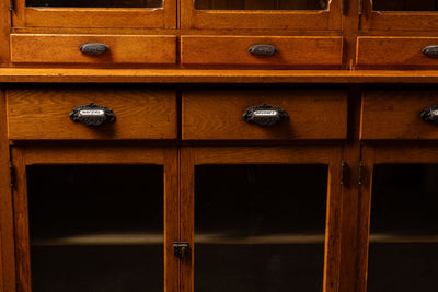 Large Antique Oak Display Cabinet