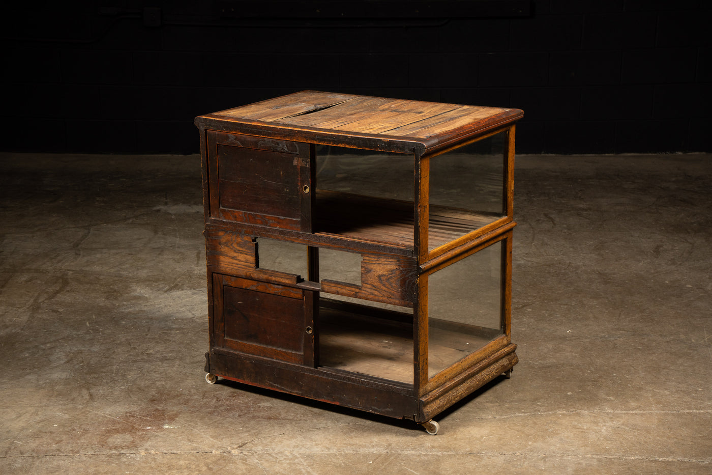 Early American Display Case With Mirrored Back