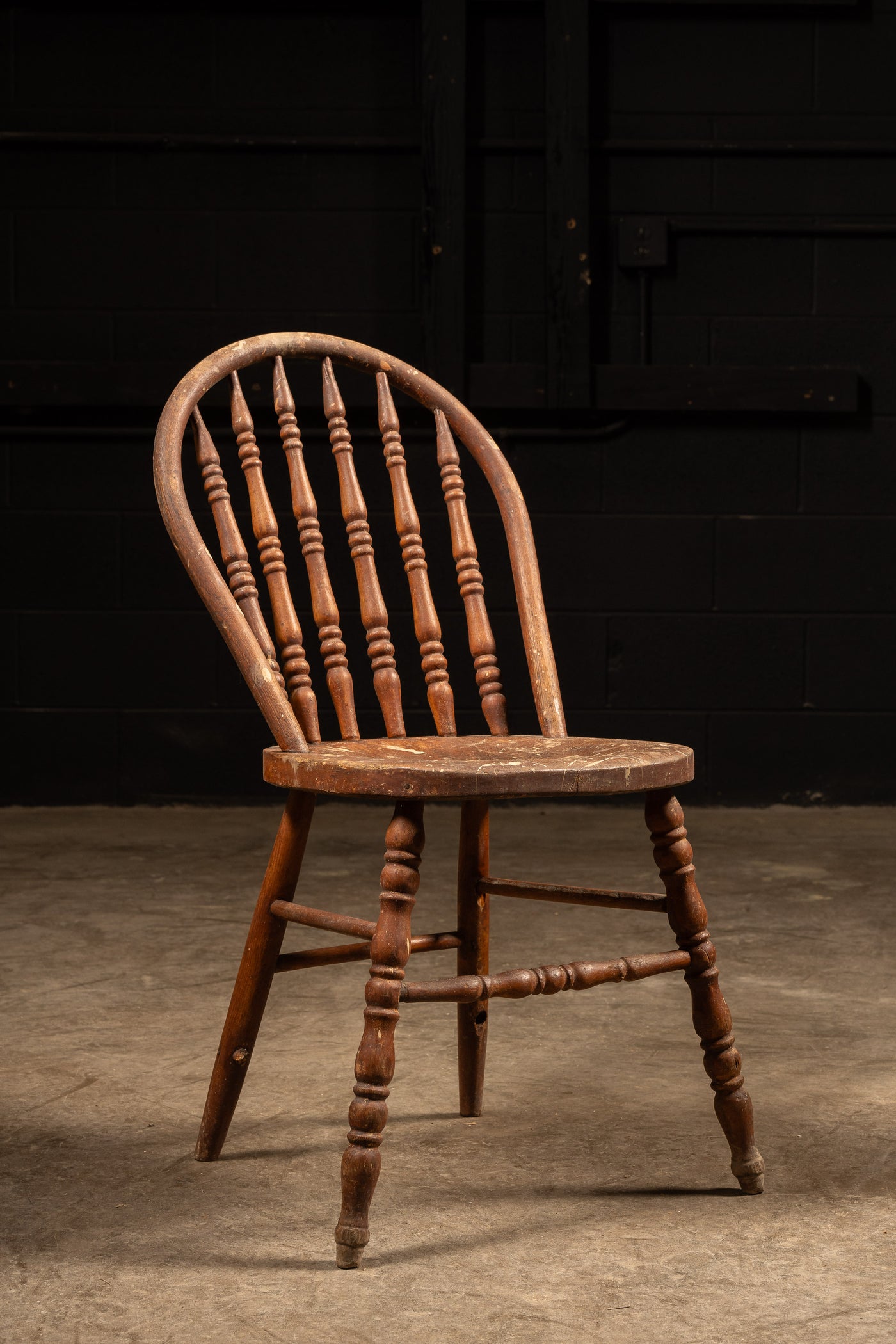 Antique Oak Spindle Back Chair