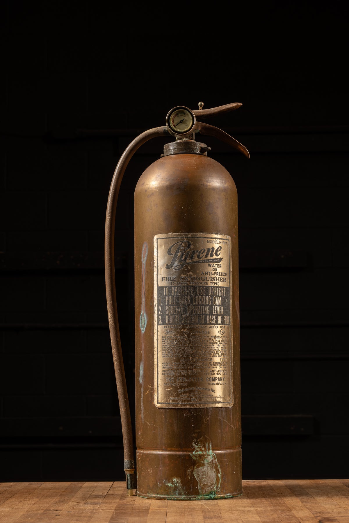 Antique Fire Code Vintage Brass Pyrene Fire Extinguisher – Industrial Artifacts