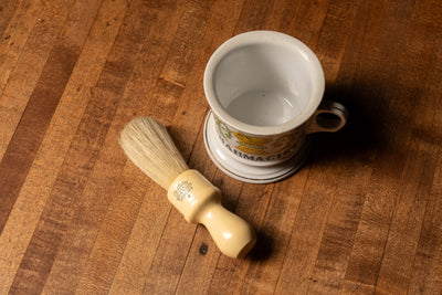 Ironstone Pharmacist Shaving Mug with Century Shave Brush