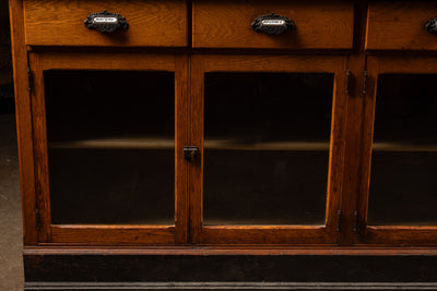 Large Antique Oak Display Cabinet