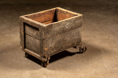 Early American Wooden Rolling Crate