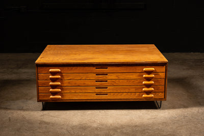 Vintage Oak Flat File Coffee Table