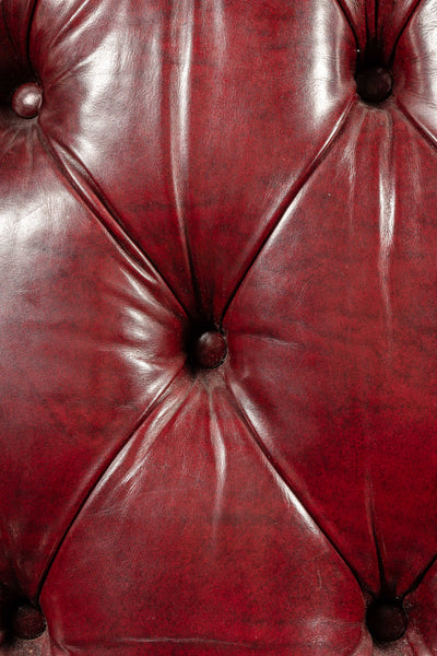 Vintage Tufted Wingback Armchair in Burgundy