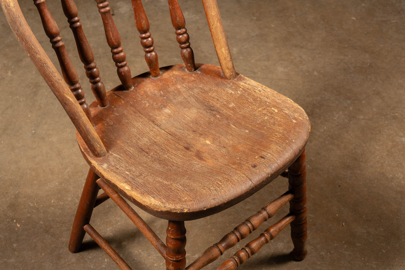 Antique Oak Spindle Back Chair