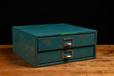 Small Benchtop Parts Cabinet In Blue