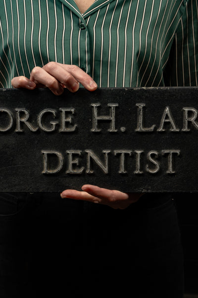 Antique Debossed Cast Iron Dental Trade Sign