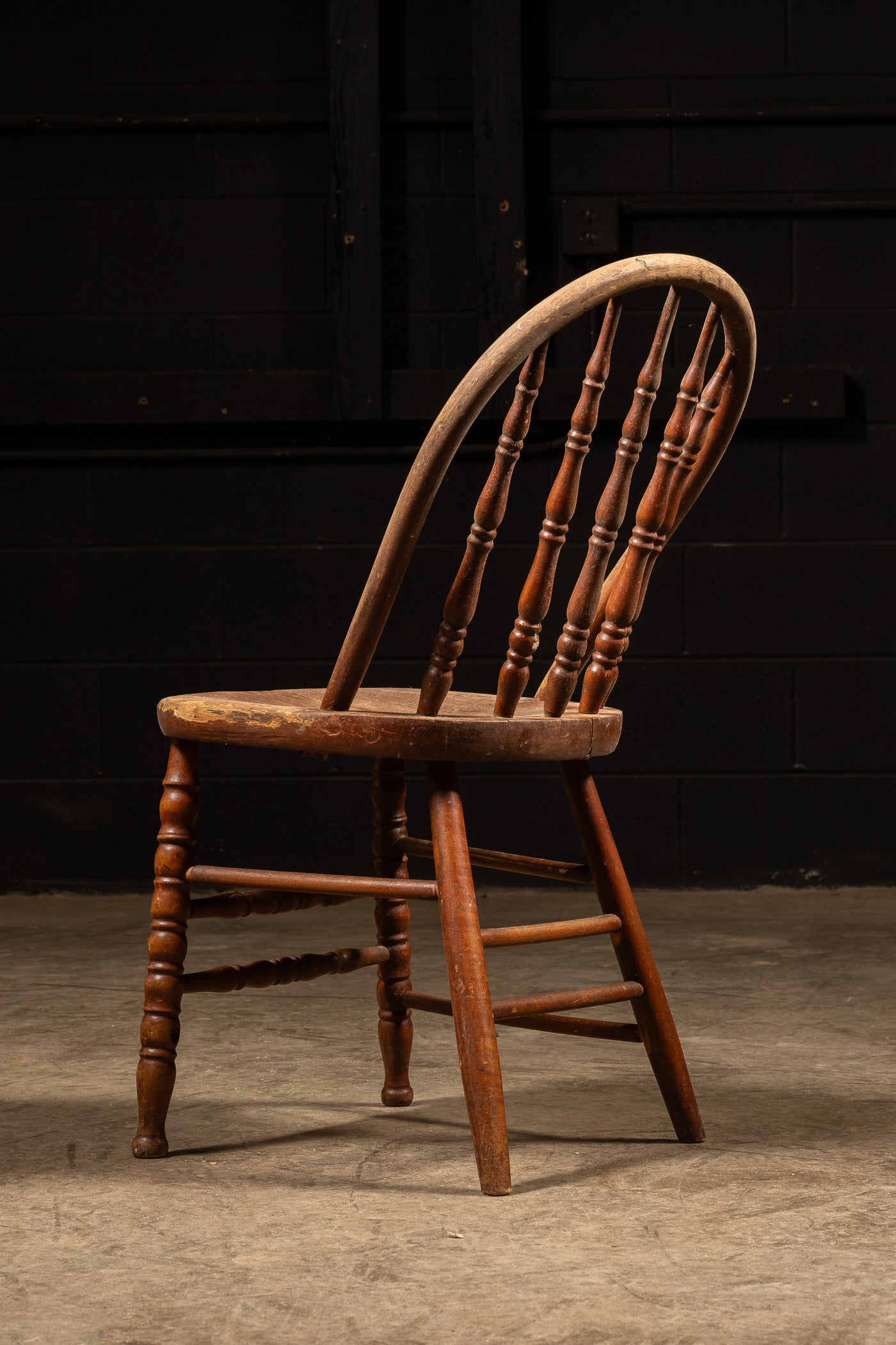 Antique Oak Spindle Back Chair