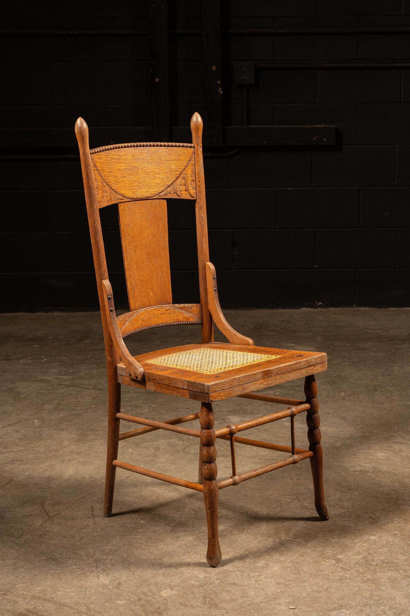 Early Oak High Back Side Chair