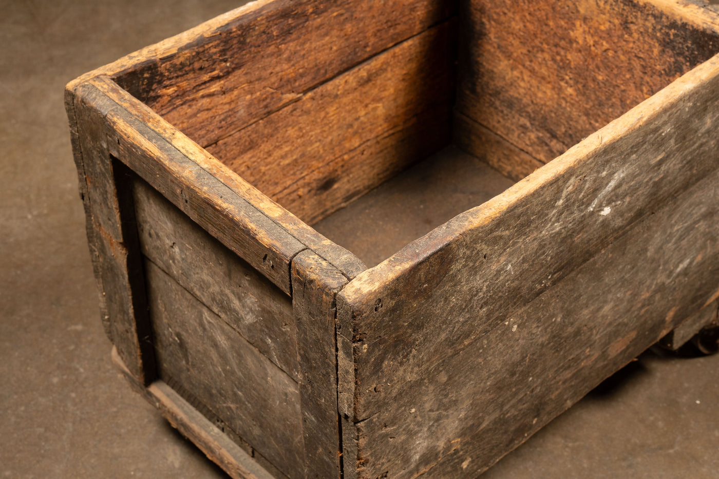 Early American Wooden Rolling Crate