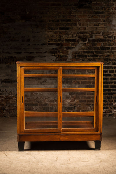 Vintage Mercantile Display Case With Sliding Glass Doors