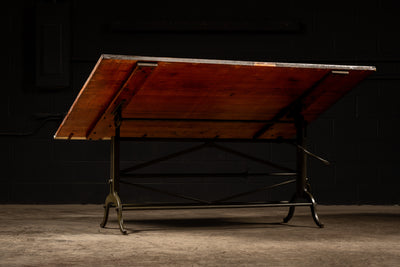 Early 20th Century Industrial Drafting Table