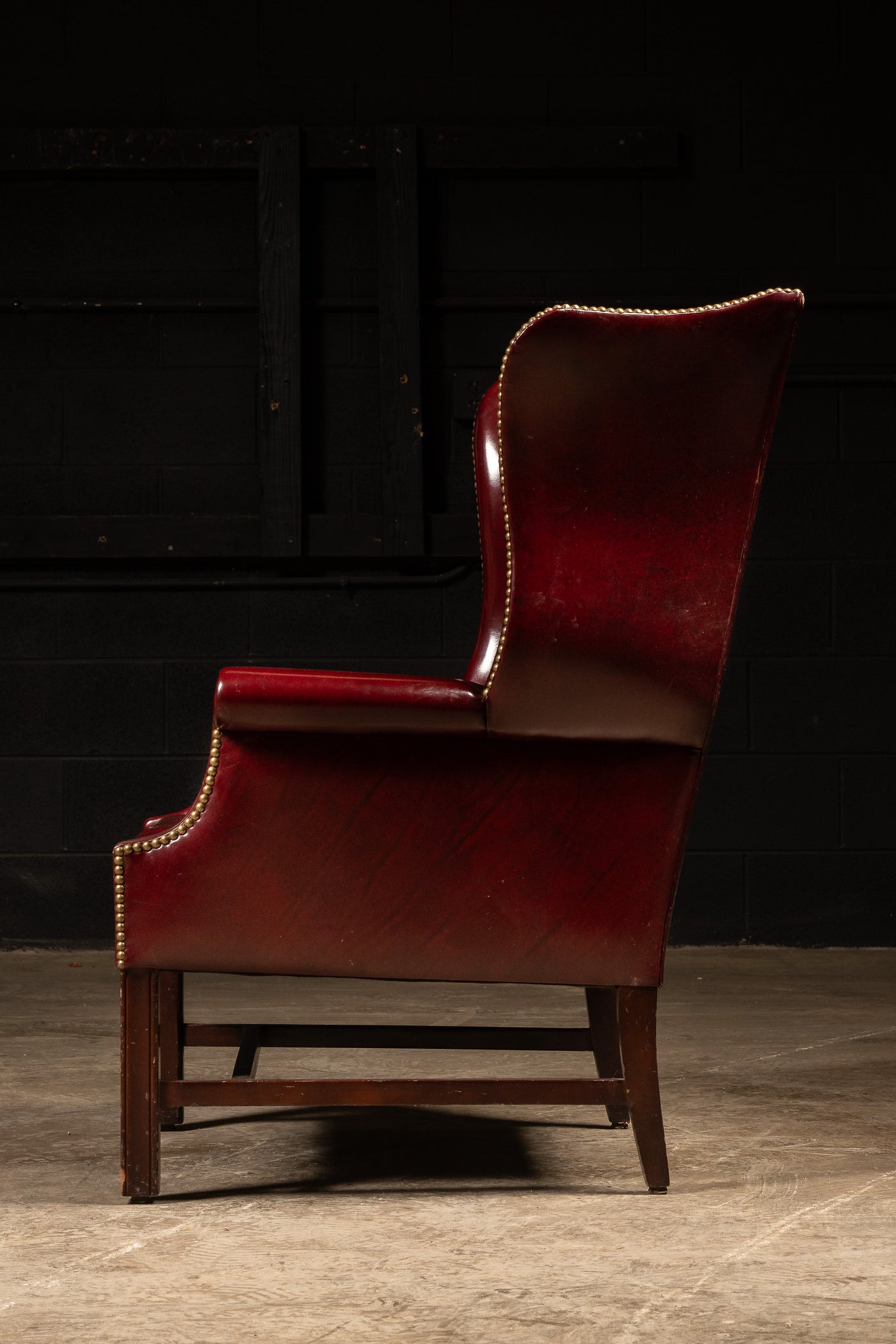 Tufted Wingback Armchair in Red