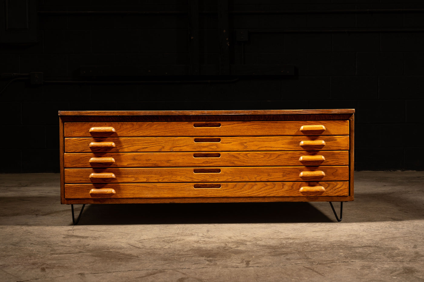 Vintage Oak Flat File Coffee Table