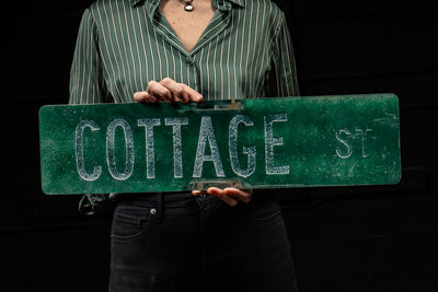 Vintage Painted Tin "Cottage St." Street Sign