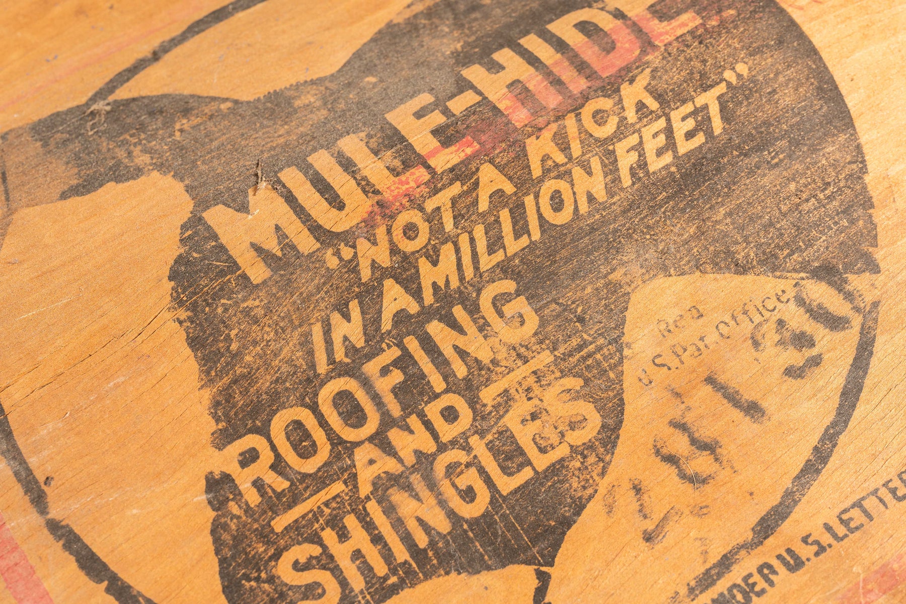 Antique Mule-Hide Shingles Painted Wood Sign – Industrial Artifacts