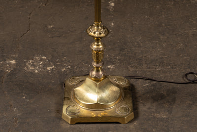 Antique Brass Bridge Arm Floor Lamp