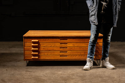 Vintage Oak Flat File Coffee Table