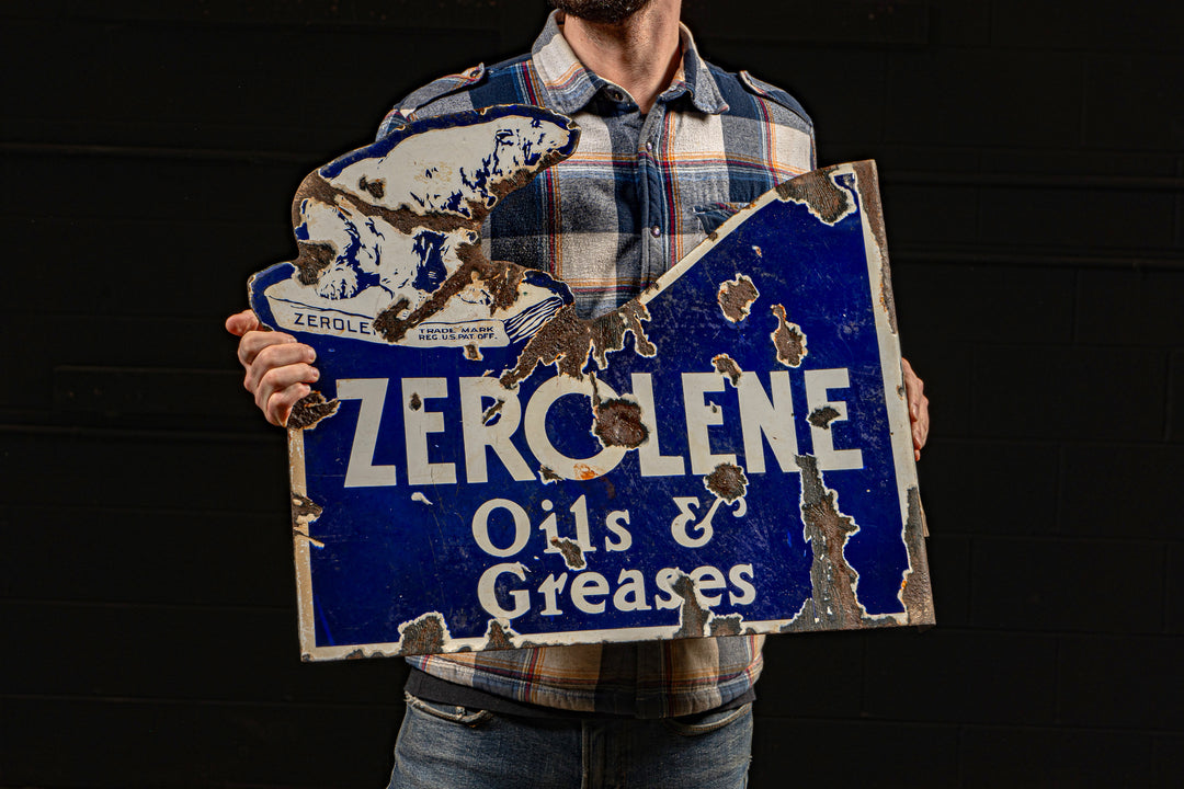Antique DSP Zerolene Flange Sign – Industrial Artifacts