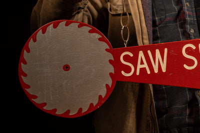 Vintage Saw Sharpening Figural Trade Sign