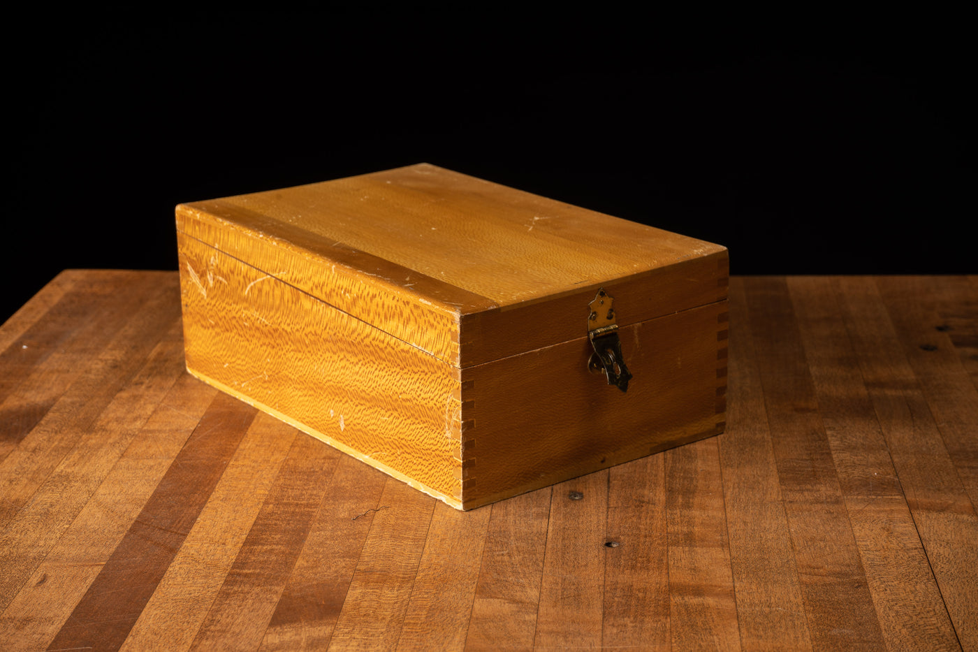 Vintage Wooden Desktop File Box