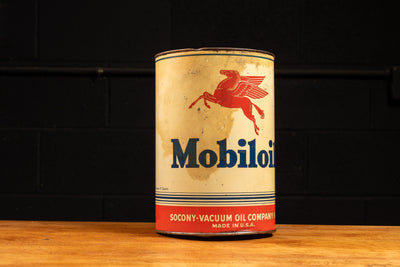 c. 1940s 5-Quart Mobiloil Oil Can