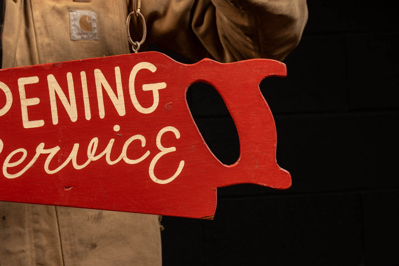 Vintage Saw Sharpening Figural Trade Sign