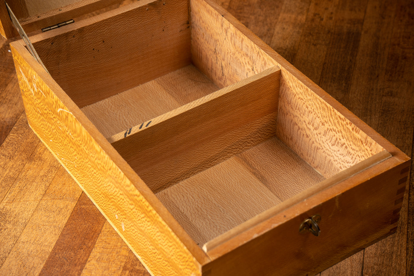 Vintage Wooden Desktop File Box