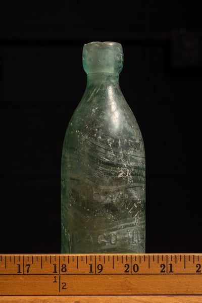 Late 19th Century Blue Aqua Glass Bottle