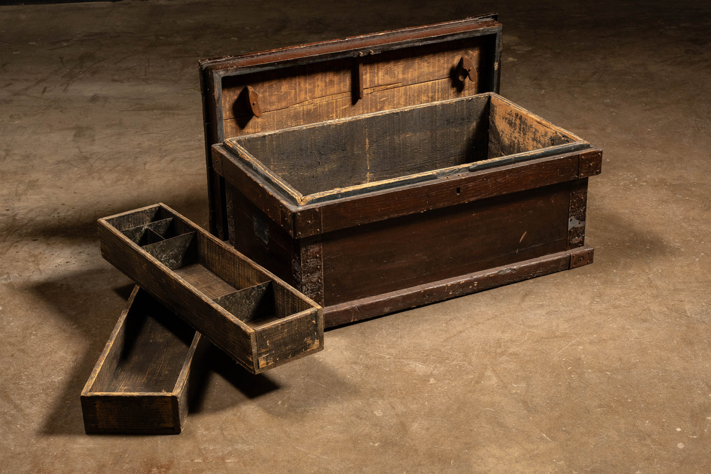 Early American Wooden Trunk